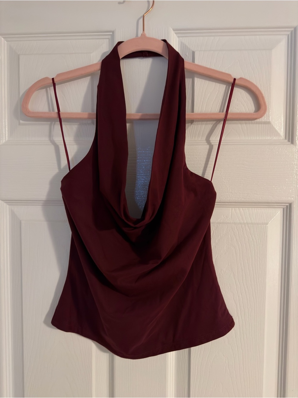 NWT Le Lis Collection Burgundy Cowl Neck Top Size S